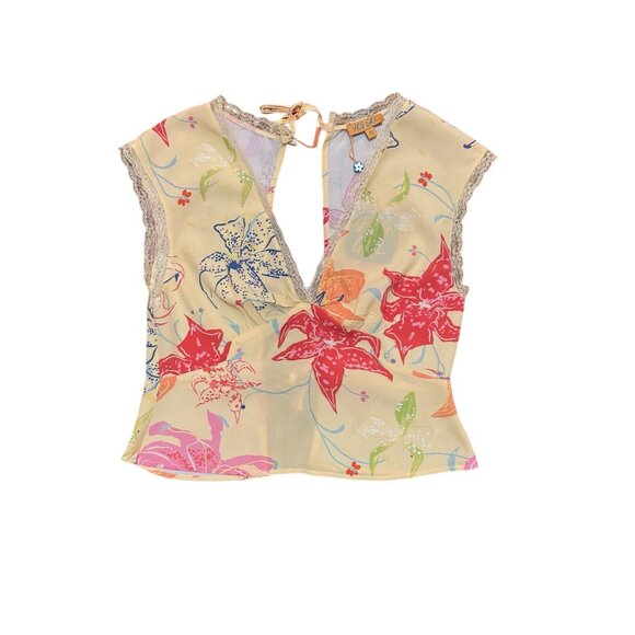 VRG GRL- OPEN TIE BACK- FLORAL- SIZE 10 TOP - Picture 1 of 4